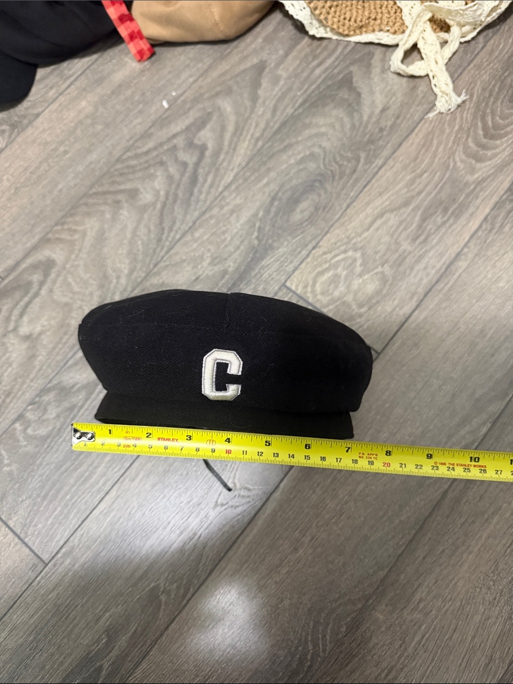 Delicious Black Kids Beret with White 'C' Patch - Picture 3 of 4